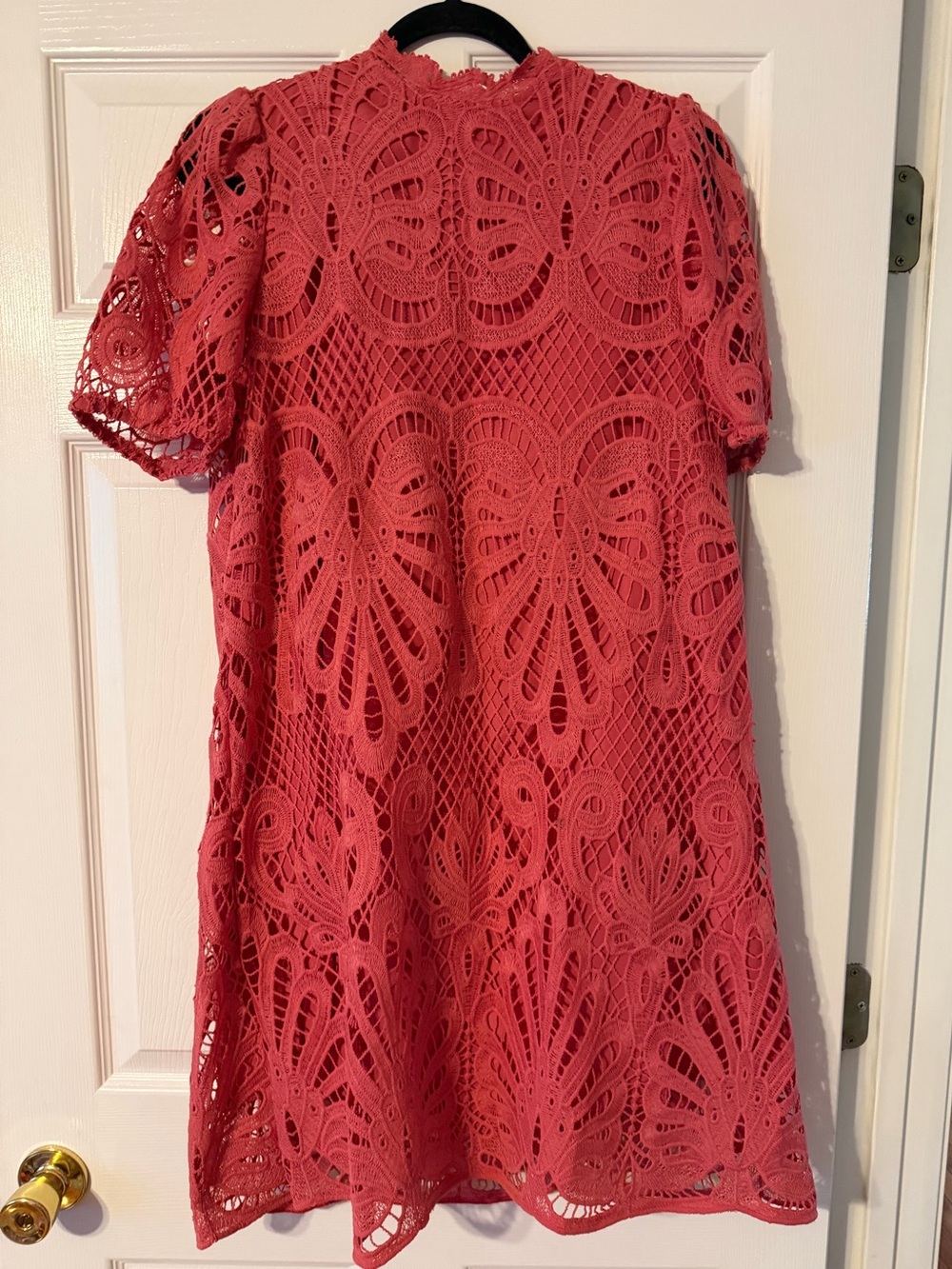 SHEIN Coral Lace Shift Dress